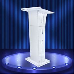 Clear Acrylic Lectern Podium Plexiglass Pulpit Glass Crystal Transparent Acrylic Toastmasters Party Hotel Wedding Ceremony Guest Reception Desk A12