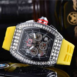 Diamond Watch Luksusowe marki S zegarki kwarcowy zegarek silikonowy pasek męski relogio masculino clock prezent dla mężczyzn
