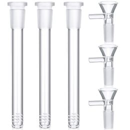 Glass Bong Downstem Diffuser Pipe with 14mm Male Tobacco Bowl High Quality Down Stem Clear Adapter Tube For Smoking Water Pipes Bongs Bowls