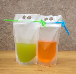 Other Drinkware 3000pcs Plastic Drink Pouches Bags with Straws Reclosable Zipper Non-Toxic Disposable Drinking Container Party Tableware SN2376