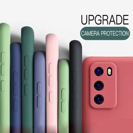 Shockproof Original Cases Cover For Huawei P40 P30 P20 Lite Mate 30 10 20 Pro P10 Plus P Smart Y9 2019 Soft Liquid Silicone Funda