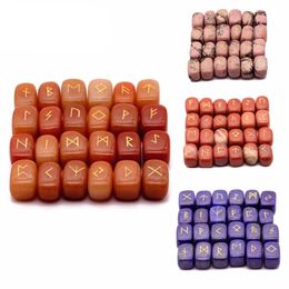 25pcs Natural Crystal Rectangle Prototype Loose Gemstones Divination Fortune -Telling Stone Rune Reiki Healing Religious Jewellery F