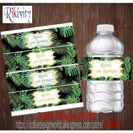 20 Custom Jungle Forest Safari Tropical Water Bottle Wine Beer Labels Candy Bar Wrapper Sticker Birthday Baby Shower Decoration 211109