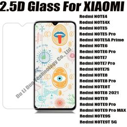 2.5D 0.33mm Tempered Glass Phone Screen Protector For XIAOMI REDMI RED MI NOTE8 2021 Note 4 4X Note5 5 Pro 5A 6 6PRO 7 7S 8T 9 9PRO 9S Prime