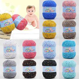 1PC High Quality Baby Cotton Cashmere Yarn For DIY Hand Knitting Sweater Crochet Worsted Wool Thread Colourful Eco-dyed Needlework Y211129