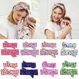 2PCs/Set Mom & Baby Headbands Cross Knot Hairbands soft Cotton Twisted Headwrap Turban Stretchy Headbands Hair Accessories