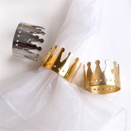 Silver Gold Metal Crown Napkin Ring Holder