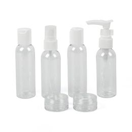 Storage Bottles & Jars 6 Sets Charming High Quality Portable Travel Cosmetics Bottle Transparent Bottling Bathroom Organizer