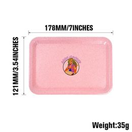 Pink plastic cigarette tray Mini holding plate 18 * 12cm operation panel
