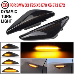 2pcs Amber LED Car Front Side Marker Blinker Lights For X3 F25 X5 E70v X6 E71 Emergency