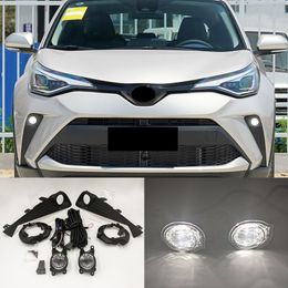 1 Set led Fog Light Headlight For Toyota CHR C-HR 2020 2021 2022 Fog Lights kit Fog lamp Cover Grill frames Covers