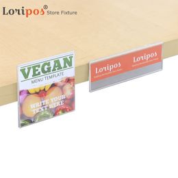 Frame Acrylic Sign Clear Flat Thickness 2mm U Label Holder Clip Price Tag Display Paper Info Cover For Supermarket Price Display