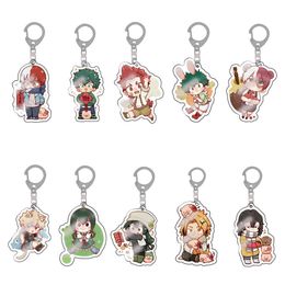 My Hero Academia Keychain Japanese Anime Cute Transparent Cartoon Acrylic Keychain Bag G1019