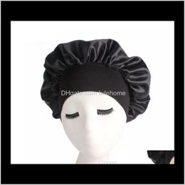 Beanie/Skull Hats Caps Hats, Scarves & Gloves Fashion Aessories Drop Delivery 2021 Women Wide Band Satin Comfortable Night Sleep Cap Ladies S