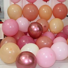 chrome balloons UK - Party Decoration 10 20 30pcs lot Pink Latex Balloon Chrome Metallic Red Baby Shower Birthday Wedding Decorations Air Globos