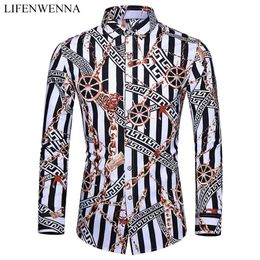 Casuals Shirt Men Autumn Arrival Personality Printing Long Sleeve s Mens Fashion Big Size Business Office 6XL 7XL 210721