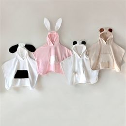 Baby Bath Towel 0-4Y born Baby Girl Boy Hooded Bathrobe Kids Beach Blanket Pyjamas Beach Spa Quick-drying Kids Bathrobe Towel 210901