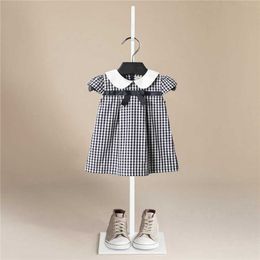 Baby Girl Dress 2021 Summer 100% Cotton Tops Sleeveless Dress Striped Plaid Fashion Dress Baby Girl Cartoon Tops Dressd Q0716