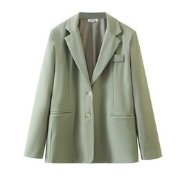 Spring Single Breasted Suit Coat Women's Long Sleeve Pockets Formal Jackets Solid Outerwear Female Blzaer 210607