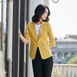 Women's office suit spring casual solid color ladies blazer Slim jacket feminine small High quality fabric 210527