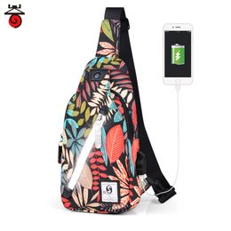 Women Slingle Shoulder Small Backpacks High Quality Chest Bag Female Outing Crossbody Bags USB Charging Waterproof