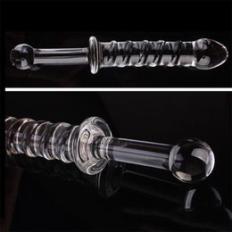 CandiWay Glass Anal plug crystal butt plugs handle Penis Nightlife clear Anus Dildo masturbation Adult Gay Sex Toys for Women Y201118