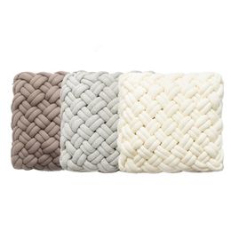 Cushion/Decorative Pillow Knitted Hand Knitting Thick Thread Throw Handmade Cotton Cushion For Sofa Bed Office