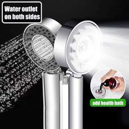 Double-sided Shower Head Water Saving Round ABS Nozzle SPA Bath Shower 2 modle High Pressure Rain and Mist Handheld Hand Shower 210724