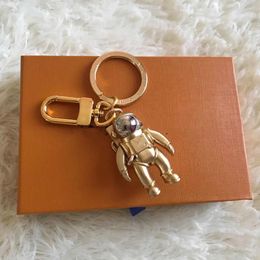 High quality solid metal key chain brand pendant item titanium steel astronaut car keychain gift box packaging2544