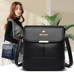 Women High Quality Leather Messenger Solid Color Hand Fashion Small Flap Crossbody Shoulder Bags
