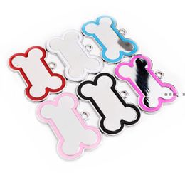 NEWPet Cat Dog Collars ID Tags Costume Bone-Shaped Pets Identity Card DIY name tag for Puppy Dogs Cat Grooming Accessories Apparels RRA12011