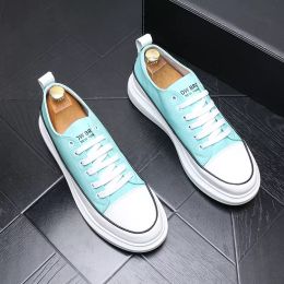 2022 neue männer Flache Schuhe Mode Weiß Blau Casual Trend Niedrigen Helfen Männer Komfortable Sicherheit nicht-slip Leder müßiggänger