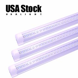 T8 V-Shaped 2ft 3ft 4ft 5ft 6ft Led Tubes Integrated 8ft Leds Tulbs Double Sides SMD2835 Led Fluorescent Lights Ceiling Shop Light