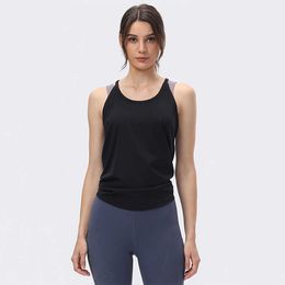 yoga blouse Australia - Yoga Vest Women's Back Split Sports Blouse Running Fitness Gym Clothes Breathable Quick Dry Tank Top278J
