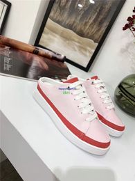 Y20a Latest real leather women's sneakers trainers shoes slipper high quality fashion casual flat racing