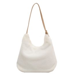 3pcs Shopping Bags Women Plush Large Capacity Cross Hasp Shoulder Bag Mix Colour