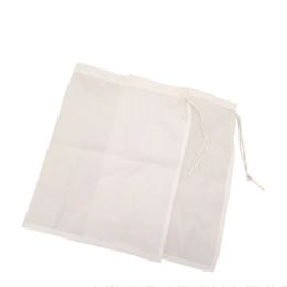 120 Micron Nut Milk Bag Reusable Food Strainer Bags Fine Mesh Nylon Drawstring Bags for Milks Coffee Tea Philtre