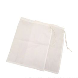 120 Micron Nut Milk Bag Reusable Food Strainer Bags Fine Mesh Nylon Drawstring Bags for Milks Coffee Tea Filter