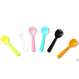 Home Disposable Plastic Ice Cream Spoon Tea Spoons Mini Size Flatware Cutlery Baby Shower Party Supplies Xmas GWD11626