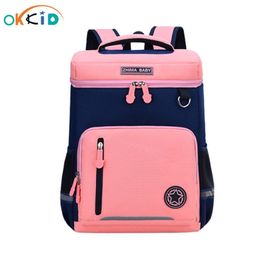 OKKID primary school bags for girls cute kids book bag children's backpack girl bag gifts drop 211021