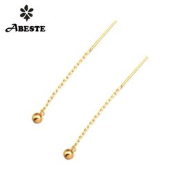 ANI 18K Solid Yellow/Rose Gold (AU750) Women Engagement Drop Earrings Customize Fashion Dangle Design Trendy Birthday Gift 210317
