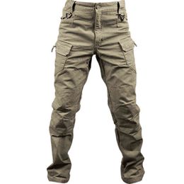 Pantaloni tattici militari in cotone elasticizzato al 100% Pantaloni da trekking per allenamento outdoor da uomo Casual da uomo con molte tasche Pantaloni cargo Goth H1223