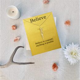 Believe Cross Religion Pendant Necklace Girls Women Letter Chokers Statement Card Jewellery Gift Silver Gold Colour