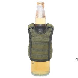 7 Colour Mini Tactical Vest Outdoor Molle Vests Wine Bottle Cover Beverage Cooler Adjustable Drinkware Handle RRD11665