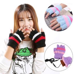 Five Fingers Gloves SAGACE USB Heating Winter Hand Warm Heated Fingerless Warmer MittenThe Latest Fashion Black A309241