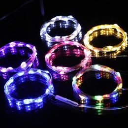 led gift boxes UK - Party Decoration Handmade DIY Crystal Epoxy LED Light String Garland Wine Bottle 1M Copper Wire Colorful Fairy Lights Bouquet Gift Box