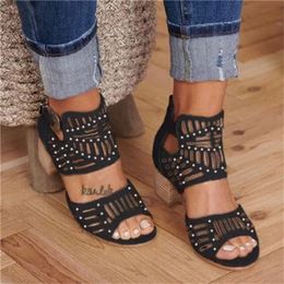 2021 Designer Women Sandal Summer High Heel Sandals Black Blue Party Slides with Crystals Beach Outdoor Casual Shoes large size W41