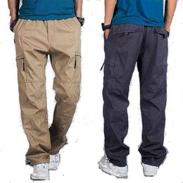 Big Size Men Joggers Pants 2020 summer Loose Wide Cargo Pants Cotton Jumpsuit Elastic Waist Harem tactica Trousers sweatpants G0104