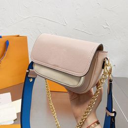 Single Shoulder Messenger Handbag Chain Small Bag Women Flap Envelope Wallet Colour Changing Leather Pouch Wide Starp 896333