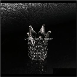 Jewellery & Jewelryjewelry Findings Components Fashion Diy High Quality Micro Pave Rhinestone Gold Sier Plated Alloy Crown Charms Drop Delivery